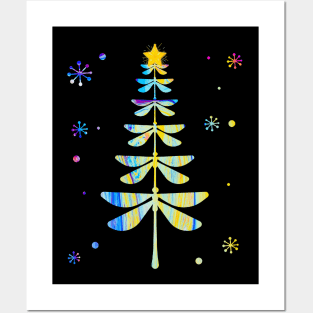 Dragonfly Christmas Tree Posters and Art